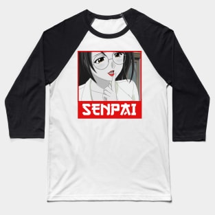 Anime girl senpai word from anime and manga anime girl lips on Baseball T-Shirt